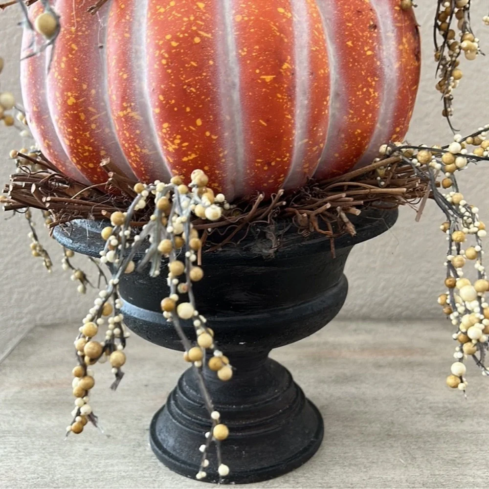 Fall Harvest Autumn Rustic Farmhouse Stacked Pumpkin Topiary